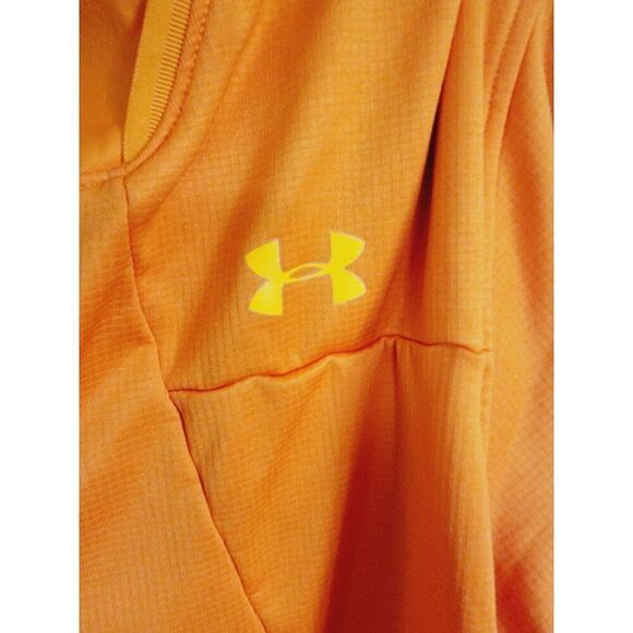Under Armour XL Cold Gear Infrared Fleece 1/4 Zip Men's Orange Sweatshirt - Picture 3 of 10